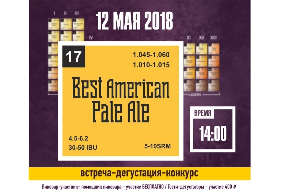 Конкурс-дегустация Best APA (Санкт-Петербург) 12.05.2018